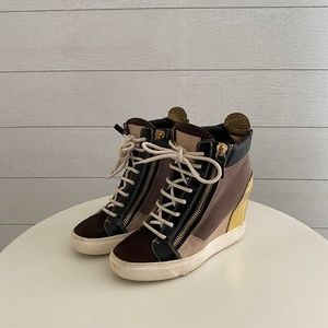 Giuseppe Zanotti Tricolor Wedge Sneaker